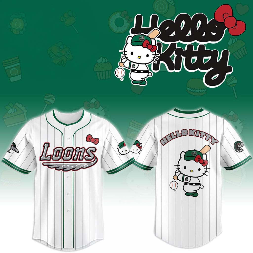 Great Lakes Loons X Hello Kitty Classic Striped 2026 Night Game Jersey Fan Merch Cute Gifts - Merchluma