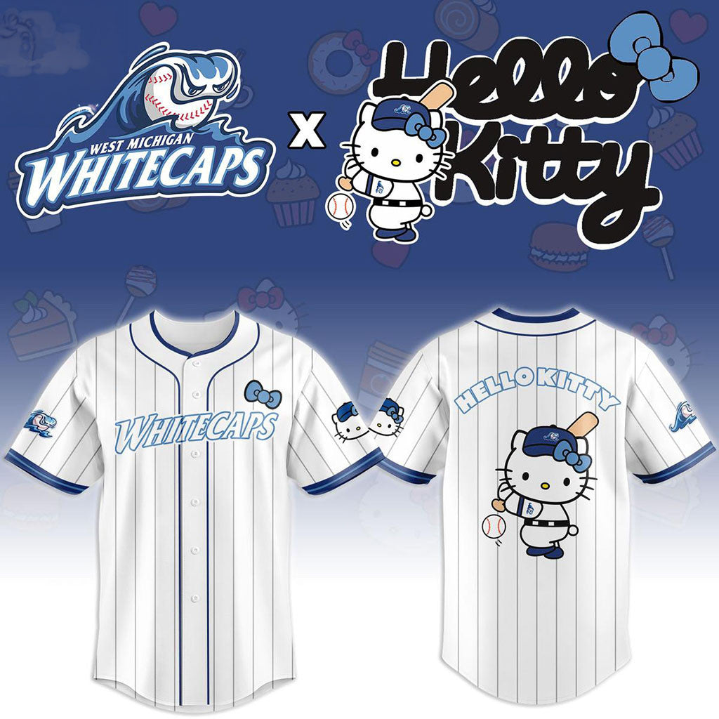 West Michigan Whitecaps X Hello Kitty Night 2026 Baseball Jersey Whitecaps Merch Gift For Fans - Merchluma