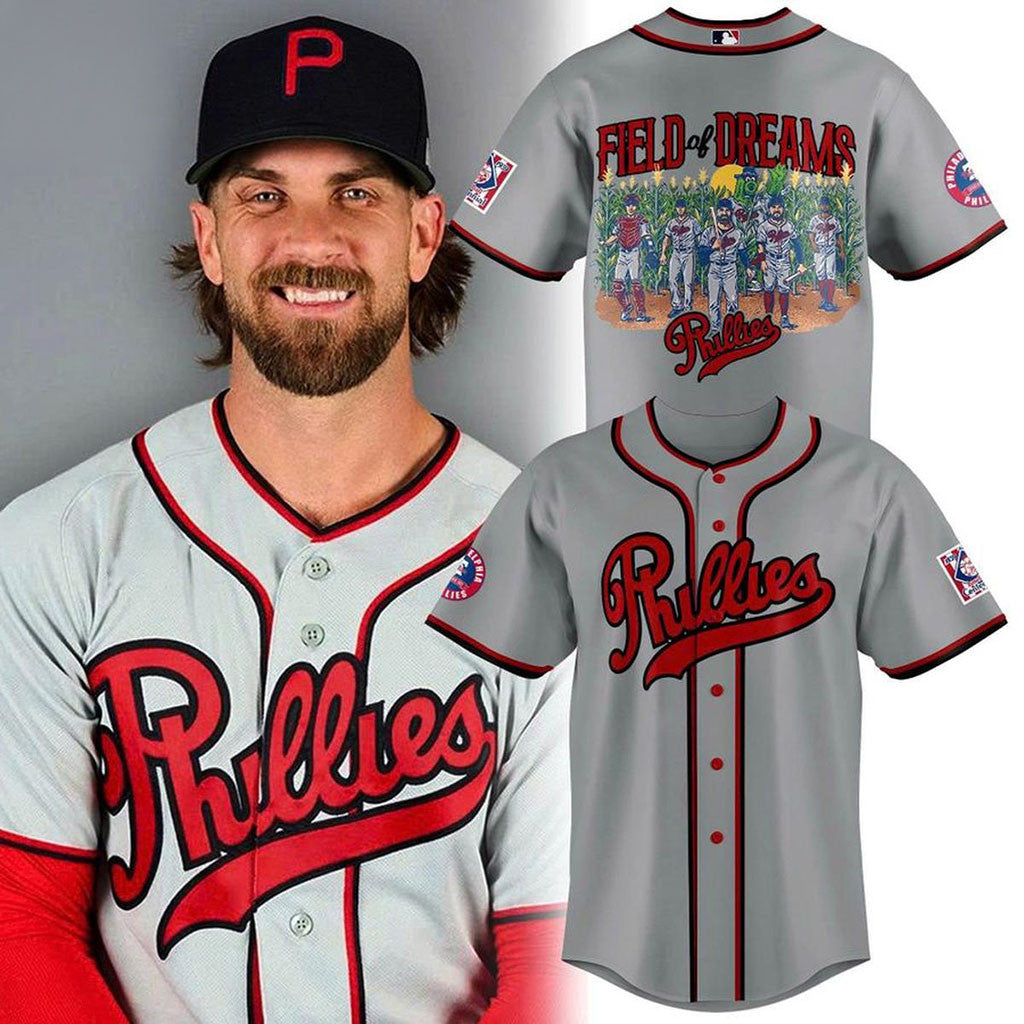 Philadelphia Phillies 2026 Field Of Dreams Game Baseball Jersey Phillies Field Of Dreams Merch - Merchluma