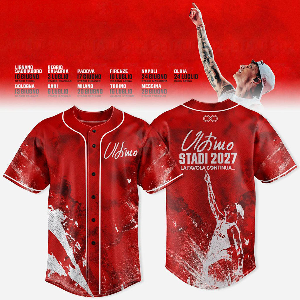 Ultimo Stadi 2027 La Favola Continua Baseball Jersey Ultimo Merch Unique Gifts For Music Lover - Merchluma