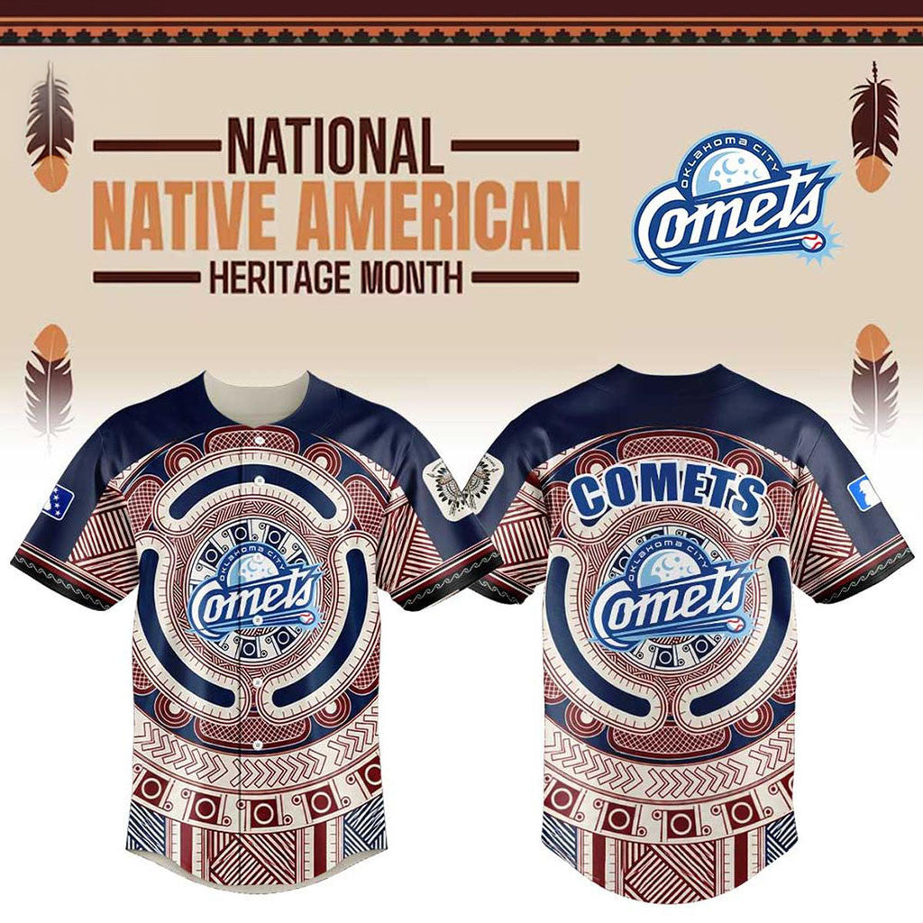 Oklahoma City Comets X Native American Heritage Night 2026 Baseball Jersey Comets Merch Gifts - Merchluma