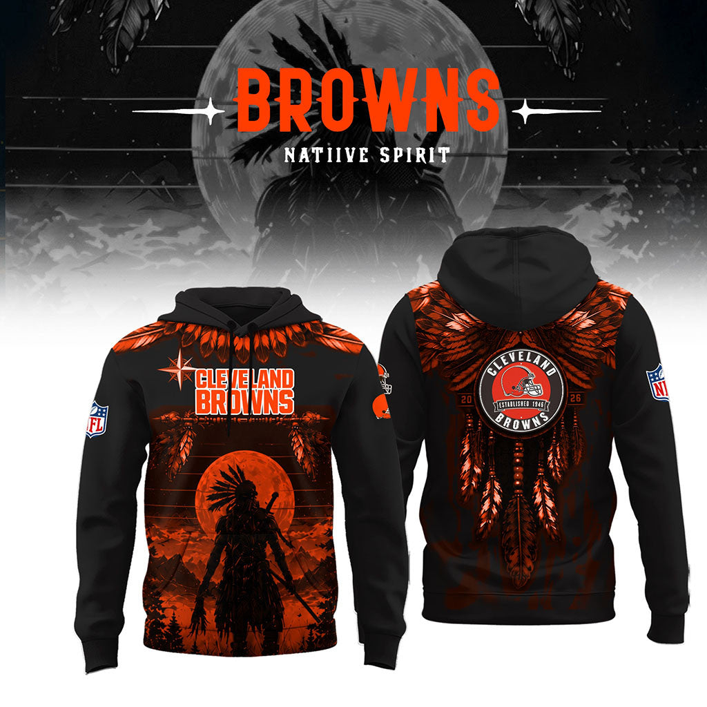 Cleveland Browns Native Spirit Heritage Hoodie 2026 Cleveland Browns Merch Football Fan Gifts - Merchluma