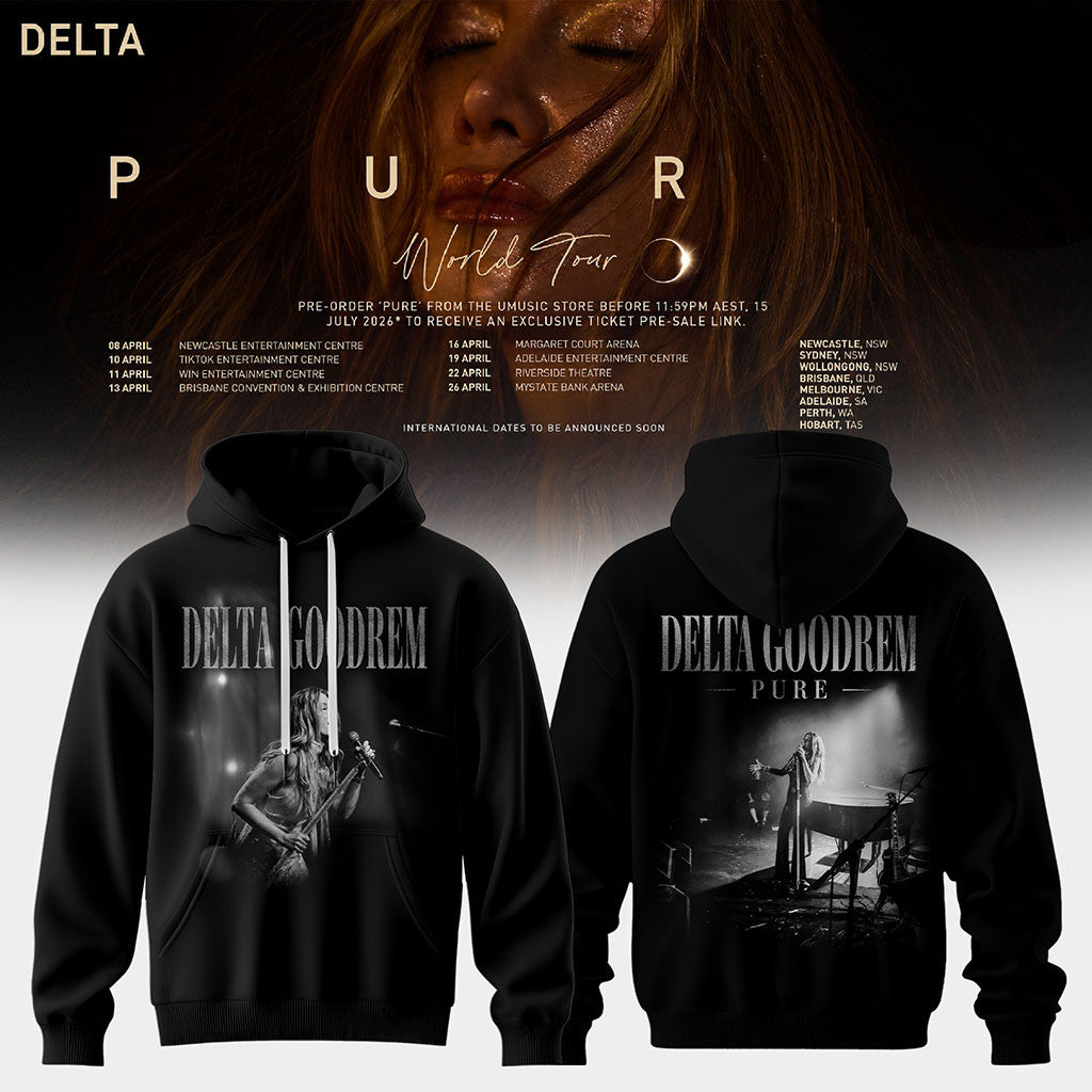Delta Goodrem Pure World Tour Hoodie 2026 Delta Goodrem Merch Gift Ideas For Friends - Merchluma