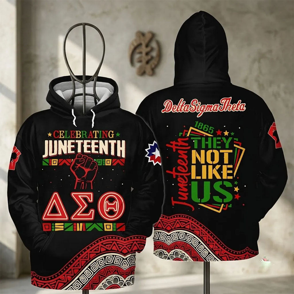 Delta Sigma Theta Juneteenth Black History Month Hoodie They Not Like Us Hoodie Gift Ideas - Merchluma