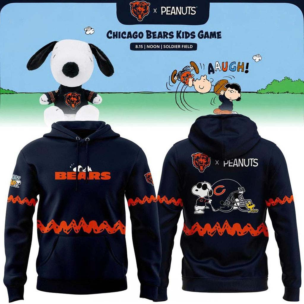 Chicago Bears Peanuts Snoopy Night 2026 Hoodie Navy Chicago Bears Merch Game Day Gifts For Fan - Merchluma