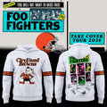 Foo Fighters X Cleveland Merch Browns Take Cover Tour 2026 White Hoodie Music Fan Apparel - Merchluma
