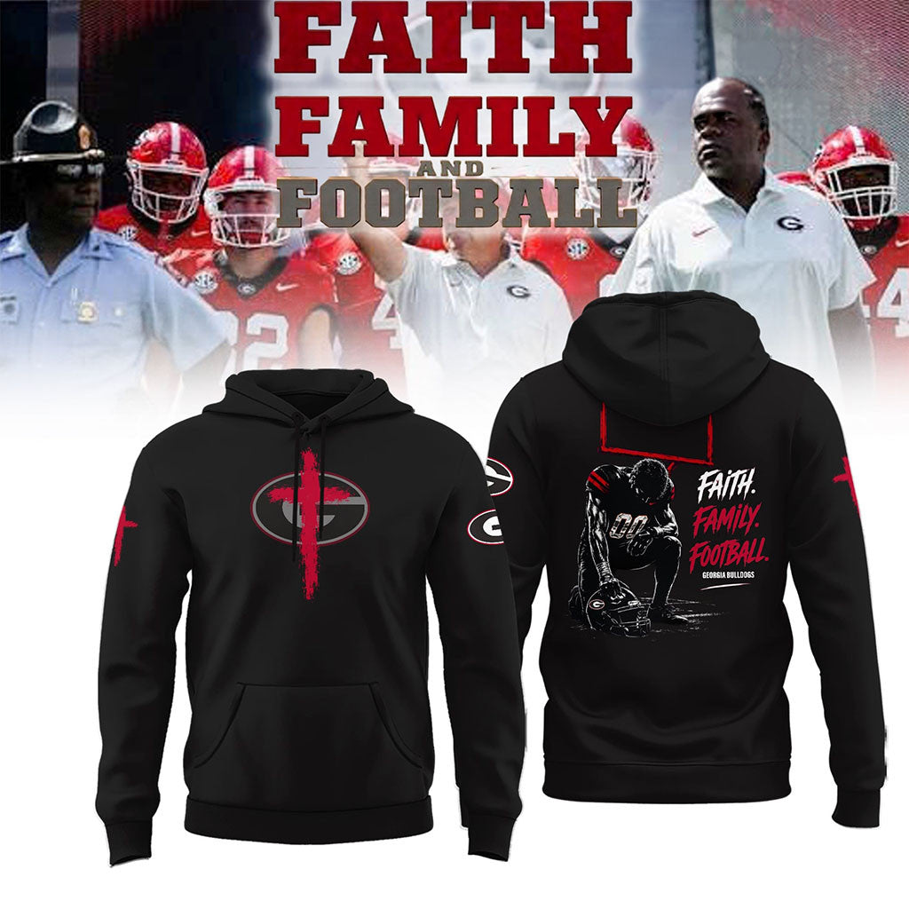 Georgia Bulldogs Faith Family Football 2026 Hoodie Georgia Bulldogs Merch Gift For Football Fan - Merchluma