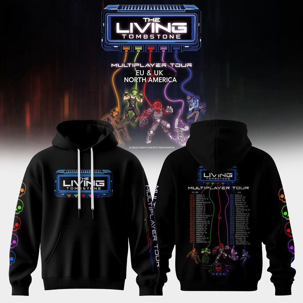 The Living Tombstone Multiplayer Tour 2026 Schedule Hoodie The Living Tombstone Merch Fan Gifts - Merchluma