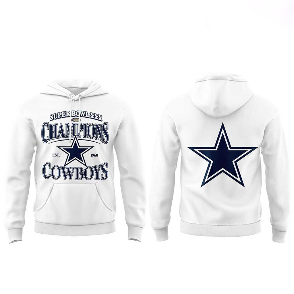 Dak Prescott Super Bowl XXX Champions Est 1960 Dallas Cowboys Hoodie Football Fan Apparel - Merchluma