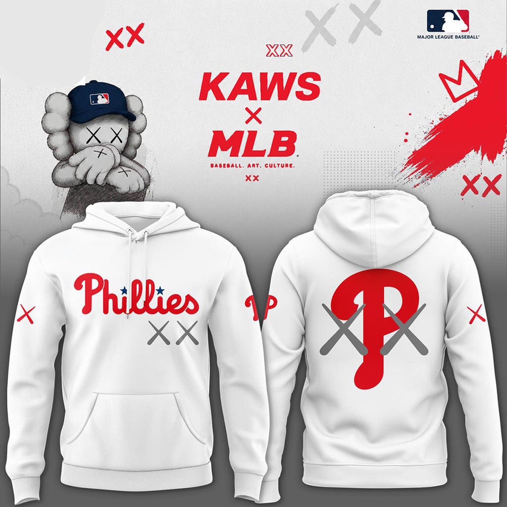 Philadelphia Phillies X Kaws 2026 Hoodie Phillies Merch Unique Gifts For Baseball Fans - Merchluma