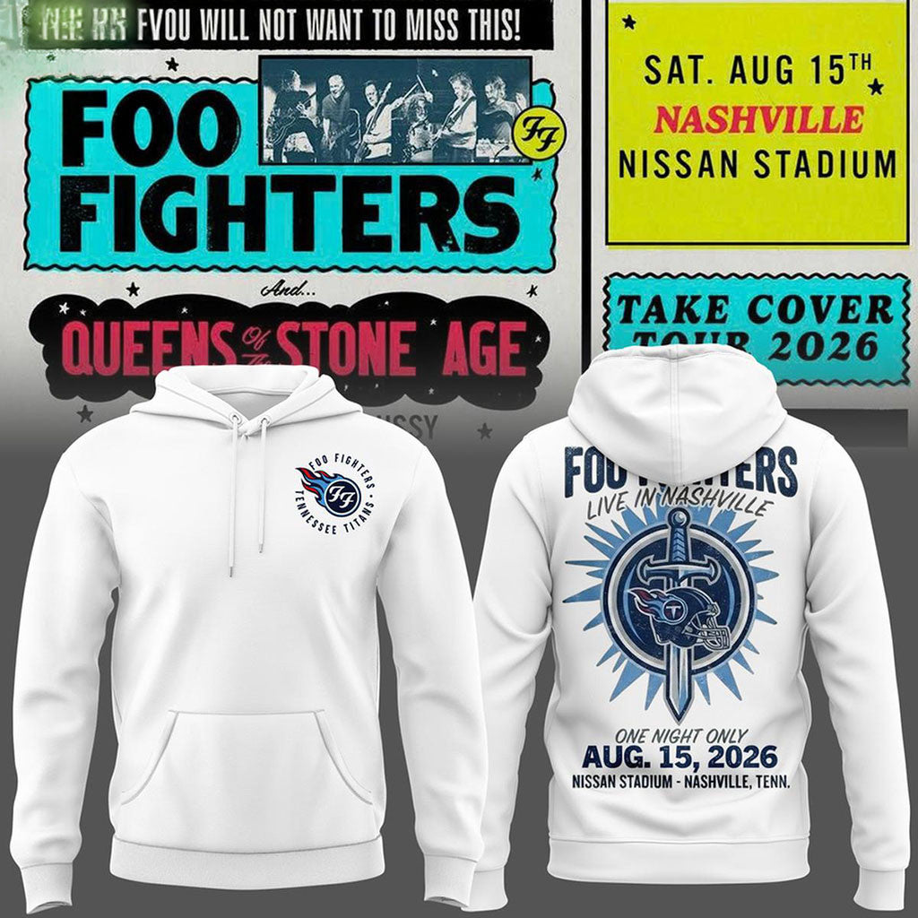 Tennessee Titans X Foo Fighters Take Cover Tour 2026 Hoodie Foo Fighters Merch Gift For Fans - Merchluma