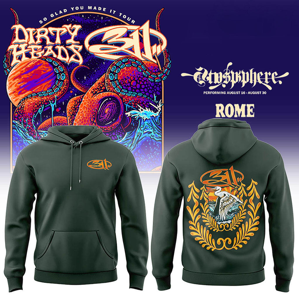 311 And Dirty Heads Rome Tour 2026 Hoodie Black 311 Band Merch Best Gifts For Rock Music Lovers - Merchluma