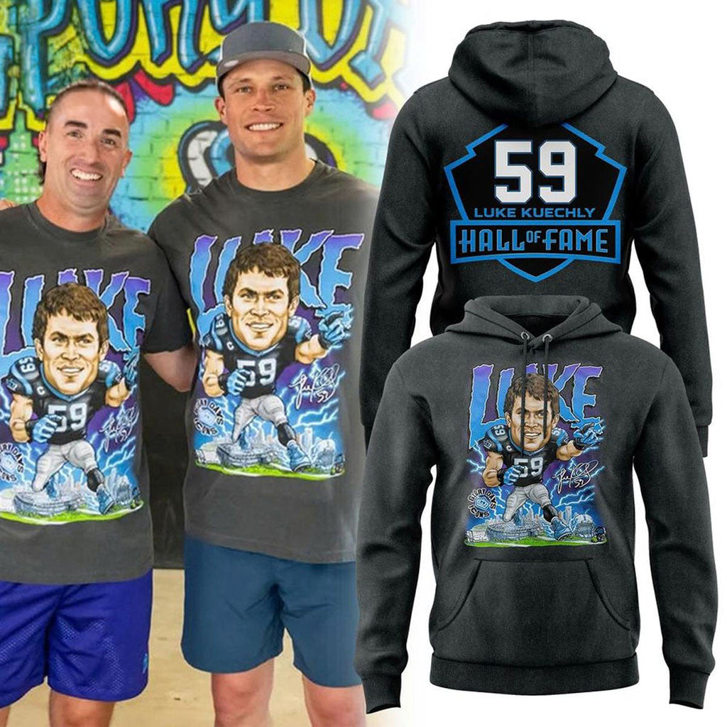 Carolina Panthers X Luke Kuechly 59 Hall Of Fame Class Of 2026 Hoodie Panthers Merch Fan Gifts - Merchluma