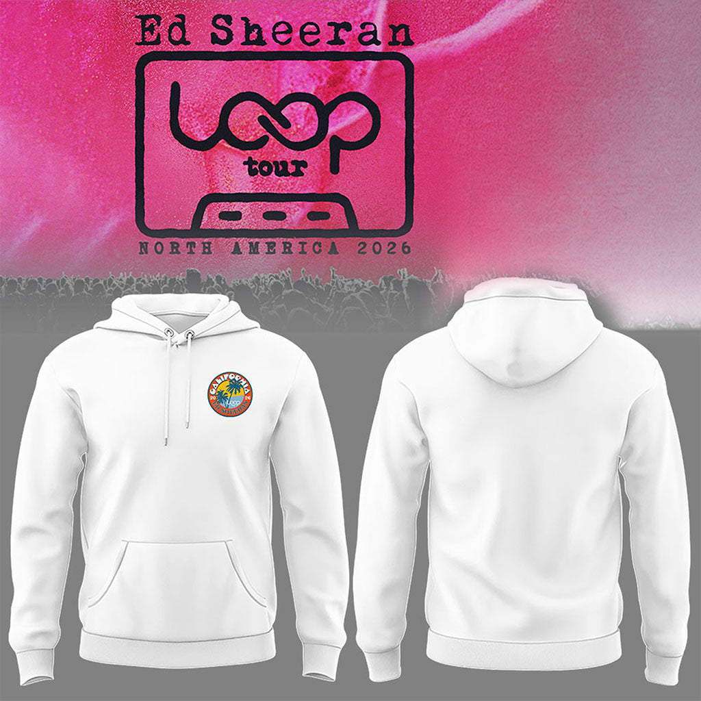Ed Sheeran Loop Tour 2026 North America White Hoodie Ed Sheeran Merch Gift For Music Lovers - Merchluma