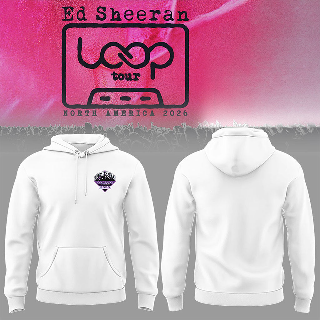 Ed Sheeran Loop Tour North America 2026 White Hoodie Ed Sheeran Merch Music Lover Gifts For Him - Merchluma