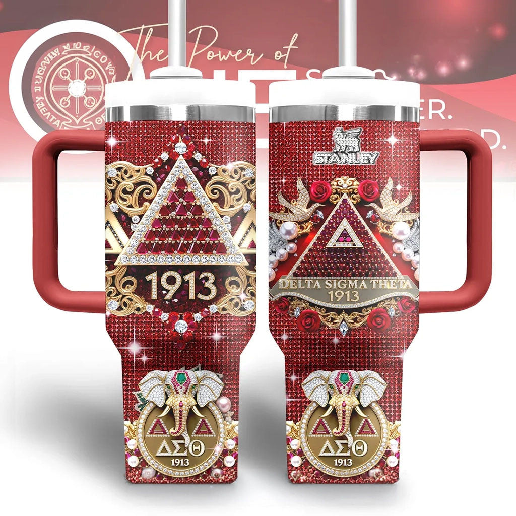 Delta Sigma Theta Stanley Tumbler 40oz DST Sorority Merch Gift Ideas For Sisters - Merchluma