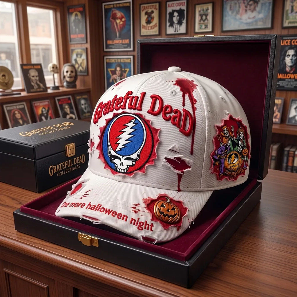 Grateful Dead One More Halloween Night 2026 Distressed Hat Grateful Dead Merch Band Fan Gifts - Merchluma