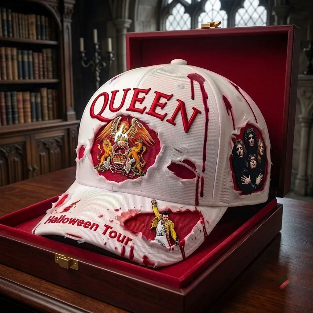 Queen Halloween Tour 2026 Hat Blood Splatter Baseball Cap Queen Band Merch Gift For Fans - Merchluma