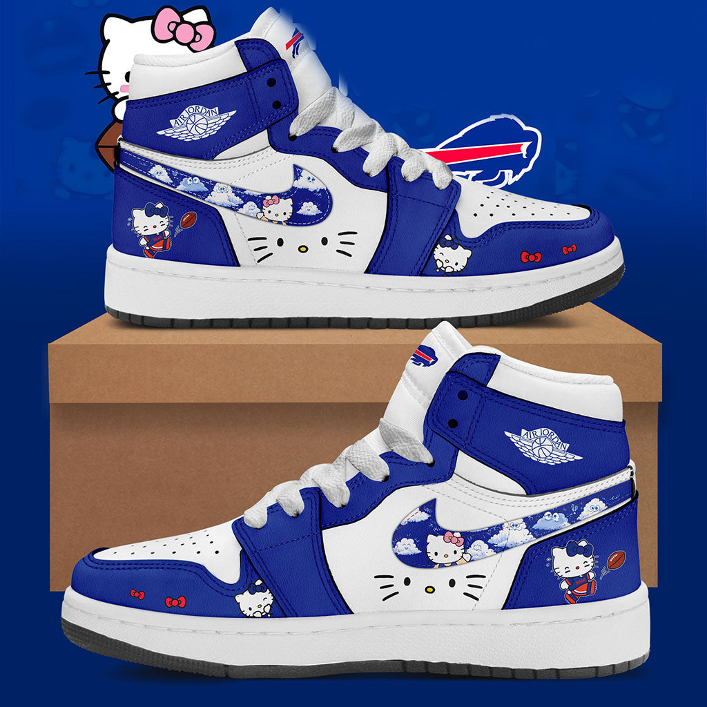 Buffalo Bills X Hello Kitty Shoes Cute Game Day Sneakers Buffalo Bills Merch Football Fan Gifts - Merchluma