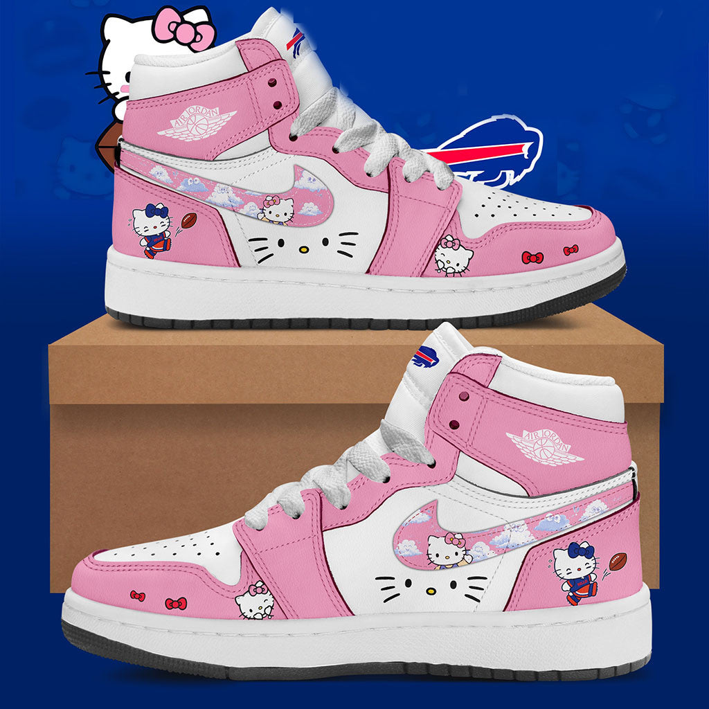 Buffalo Bills X Hello Kitty Sneakers Buffalo Bills Merch Cute Game Day Gift For Football Fans - Merchluma