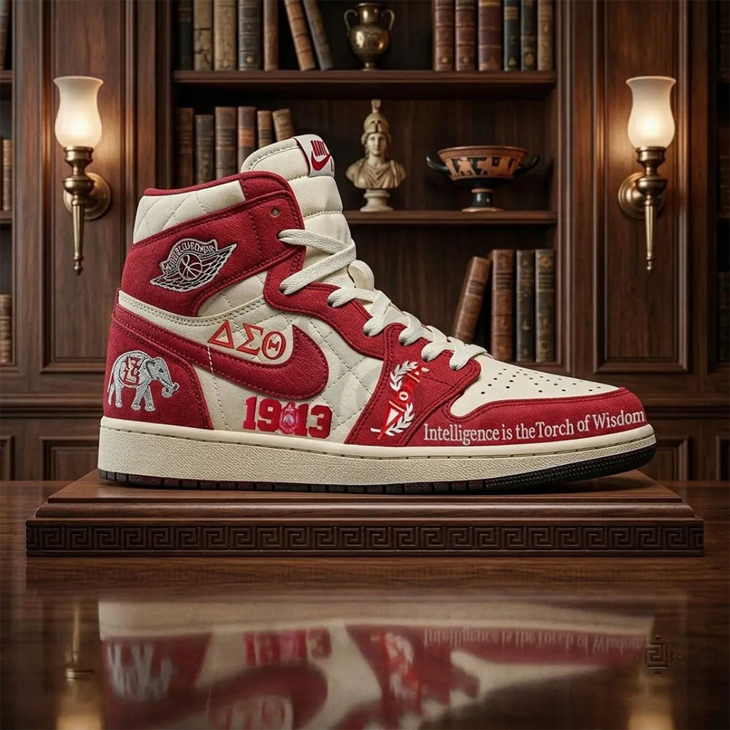 Delta Sigma Theta 1913 High Top Sneakers Intelligence Is The Torch Of Wisdom Shoes Best Gifts - Merchluma