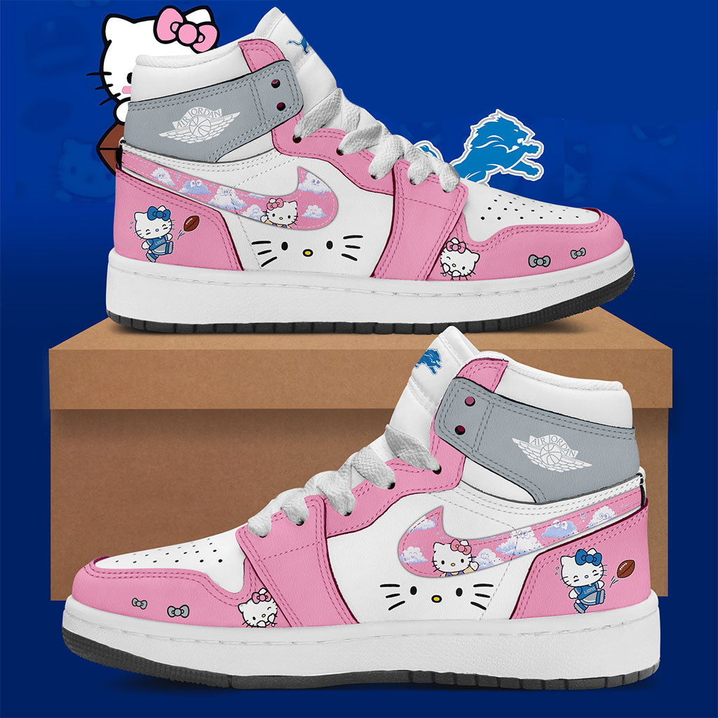 Detroit Lions X Hello Kitty Shoes Sneakers Detroit Lions Merch Cute Gift For Game Day - Merchluma
