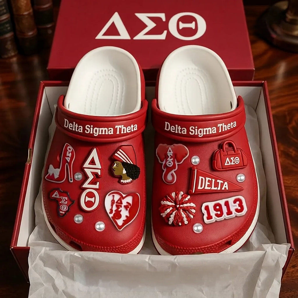 Delta Sigma Theta Red Crocs Delta Sigma Theta Sorority Merch Gift Ideas For Sisters - Merchluma