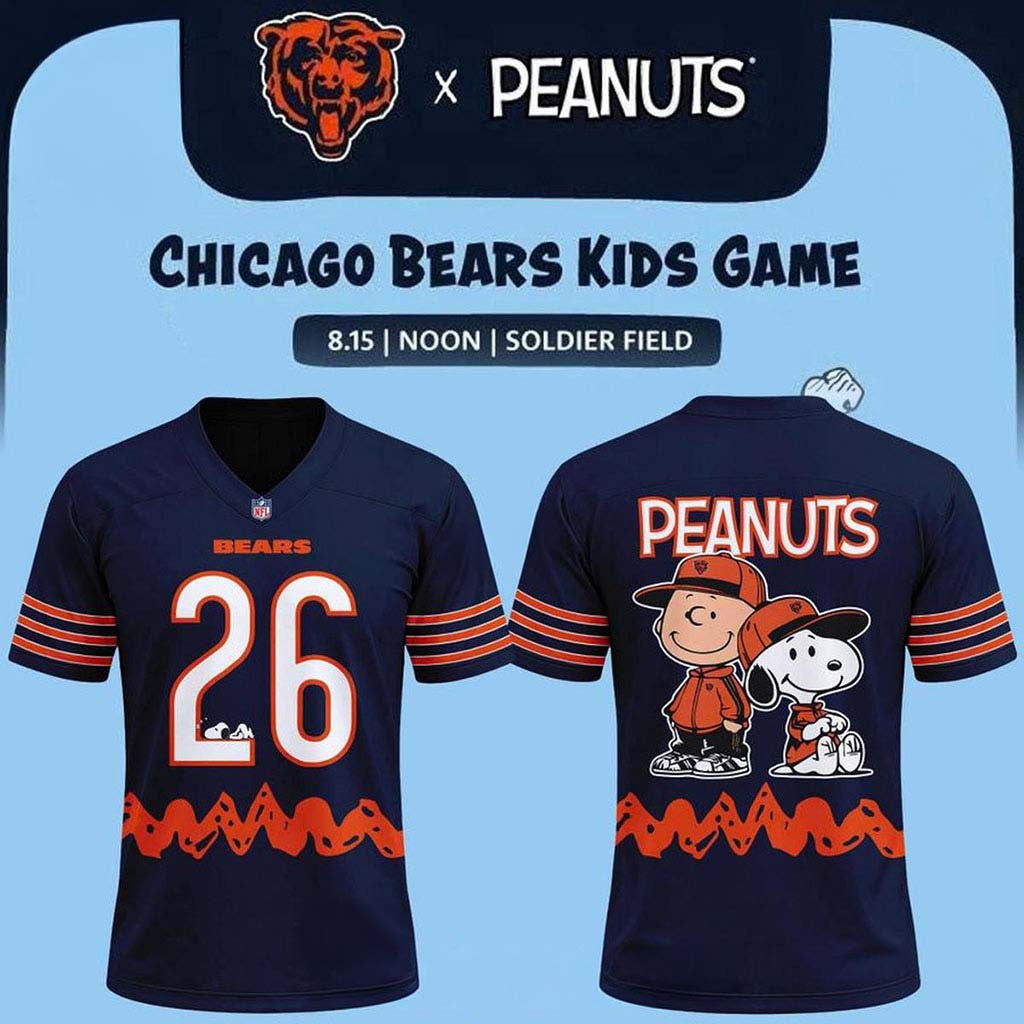 Chicago Bears X Peanuts Night 2026 Snoopy Game Football Jersey Chicago Bears Merch Fan Gifts - Merchluma