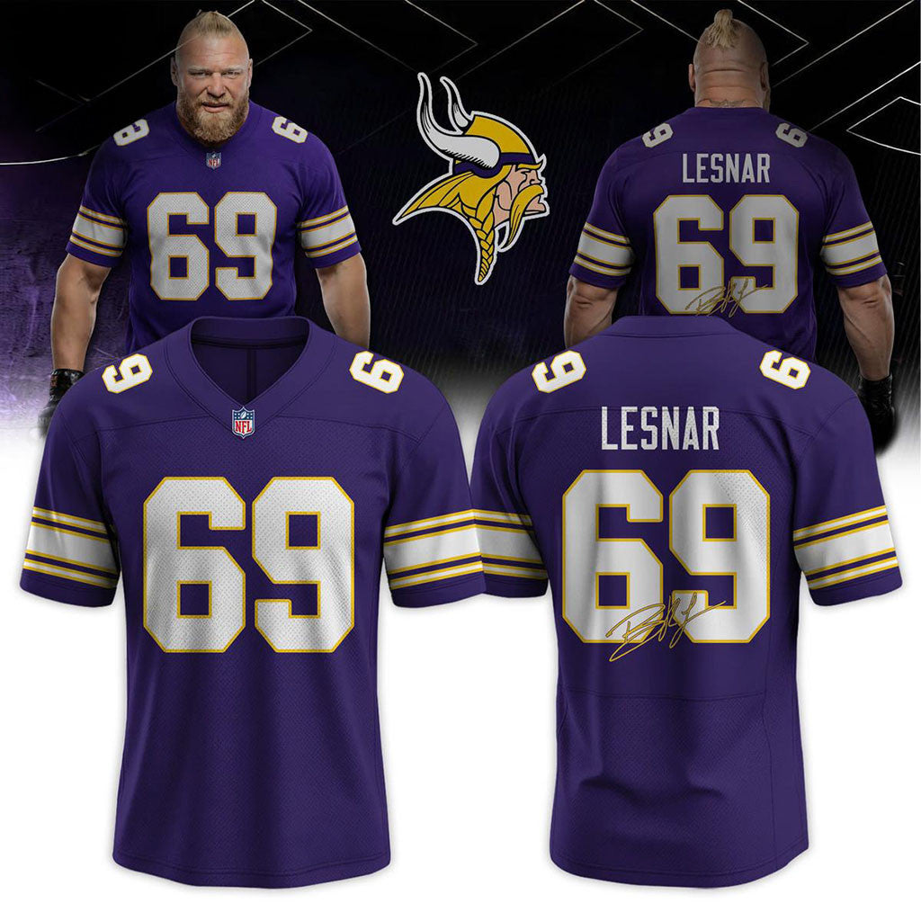 Minnesota Vikings #69 Brock Lesnar 2026 Football Jersey Minnesota Vikings Merch Gift For Fans - Merchluma