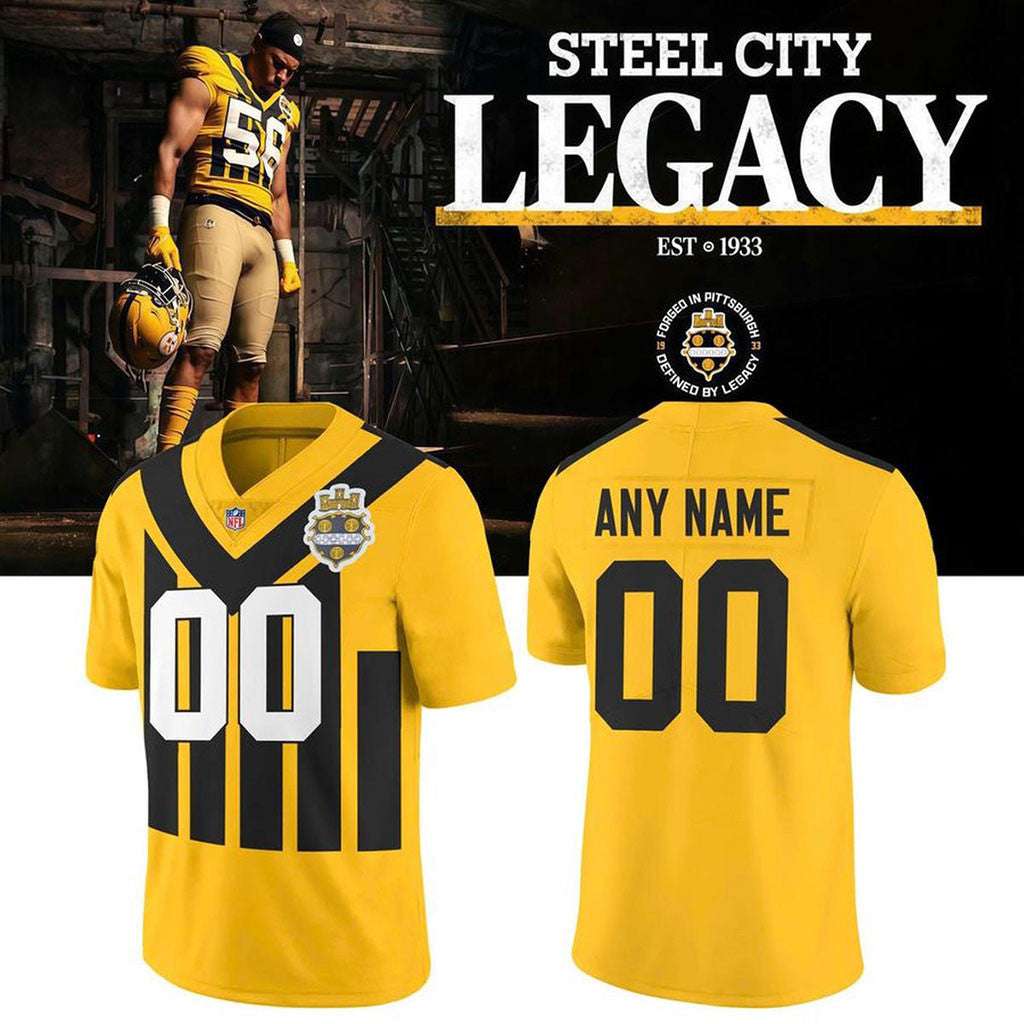 Personalized Pittsburgh Steelers Alternate 1933 Throwback Game 2026 Jersey Football Fan Merch - Merchluma