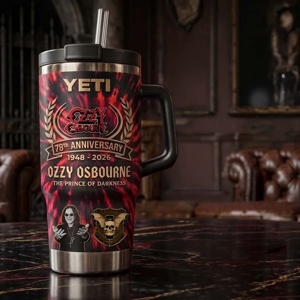 Ozzy Osbourne 78th Anniversary YETI Tumbler The Prince Of Darkness Ozzy Osbourne Merch Gifts - Merchluma