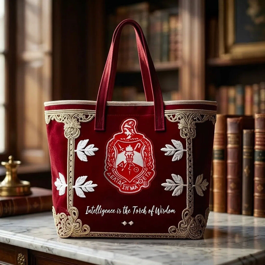 Delta Sigma Theta Intelligence Is The Torch Of Wisdom Tote Bag Best Gift for Daughters - Merchluma