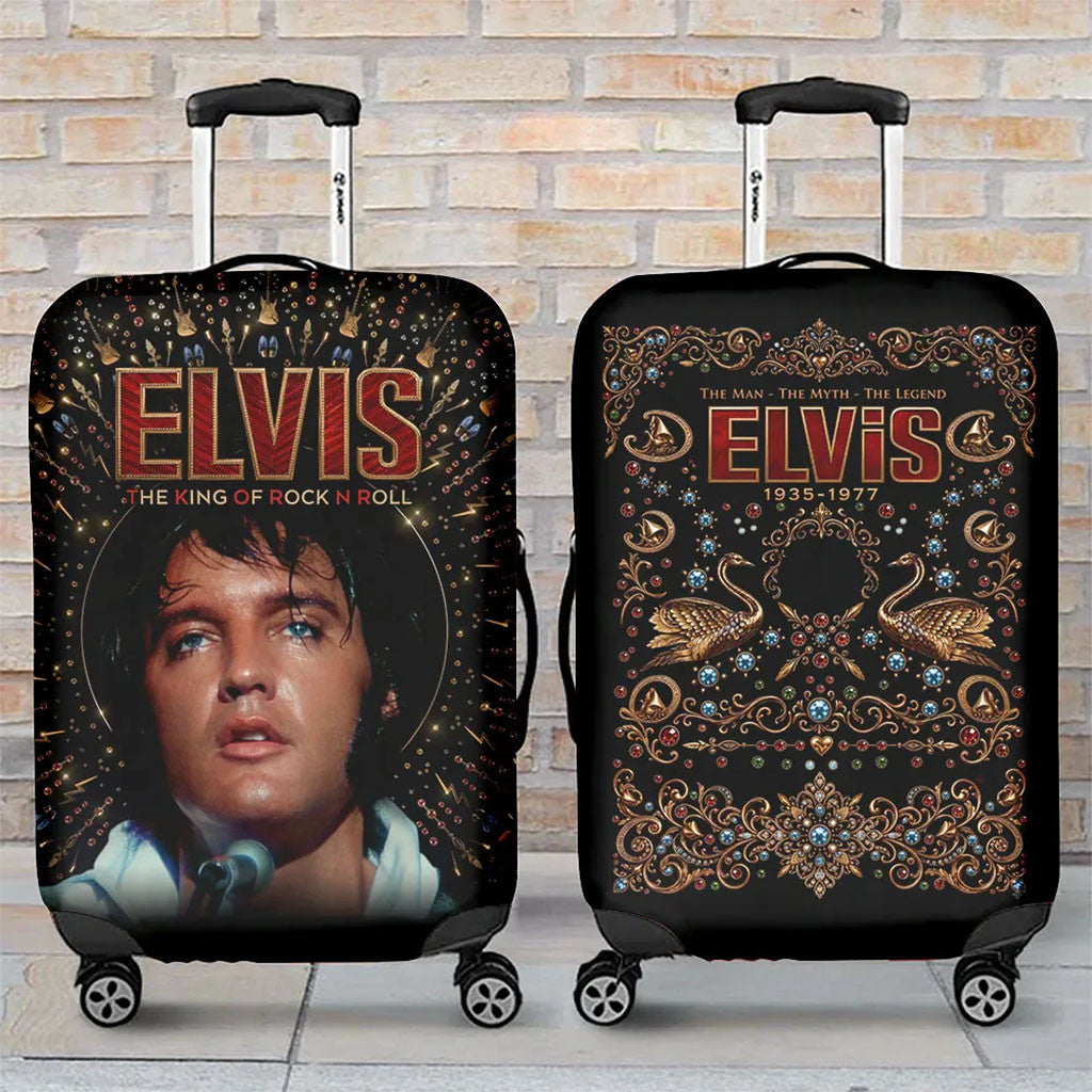 Elvis Presley Merch The King Of Rock n Roll Luggage Cover Cool Gifts For Music Lovers - Merchluma