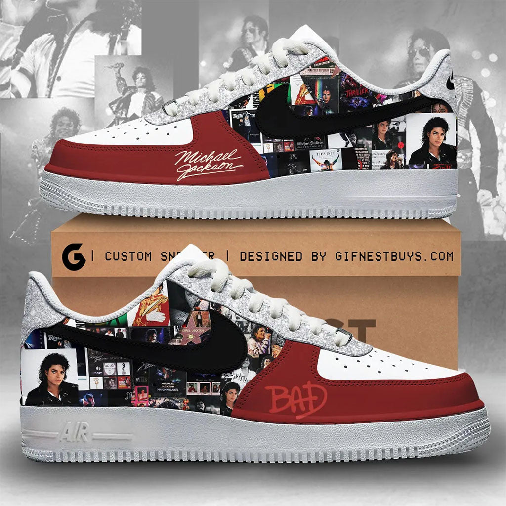 Michael Jackson BAD Sneakers Michael Jackson Merch Music Related Gifts For Guys - Merchluma