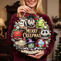 Personalized Horror Character Merry Creepmas Wreath Acrylic Sign Christmas Gifts Ideas - Merchluma