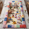 Mickey And Friends Sweet Street Quilted Table Runner Cute Kitchen Decor Gifts For Fans - Merchluma