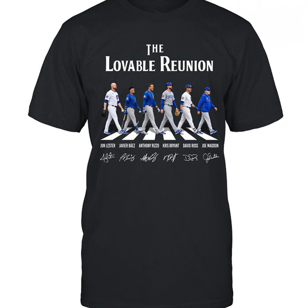 Chicago Cubs Merch The Lovable Reunion Abbey Road Signatures T-Shirt Gift For Baseball Fans - Merchluma