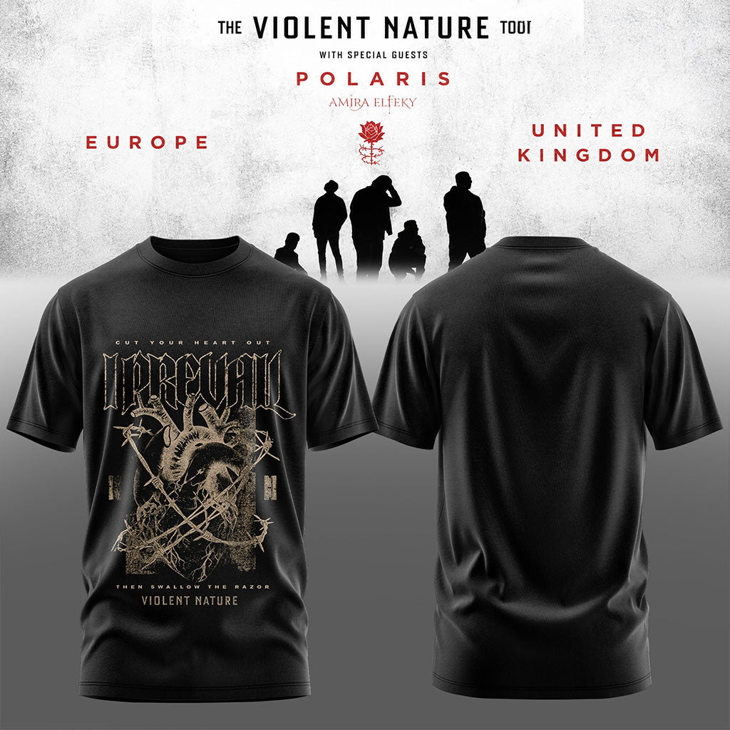 I Prevail The Violent Nature Tour 2026 T-Shirt I Prevail Merch Gift For Rock Band Fans - Merchluma