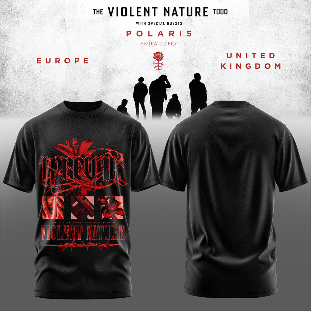 I Prevail The Violent Nature Tour 2026 T-Shirt I Prevail Merch Gifts For Rock Music Lovers - Merchluma