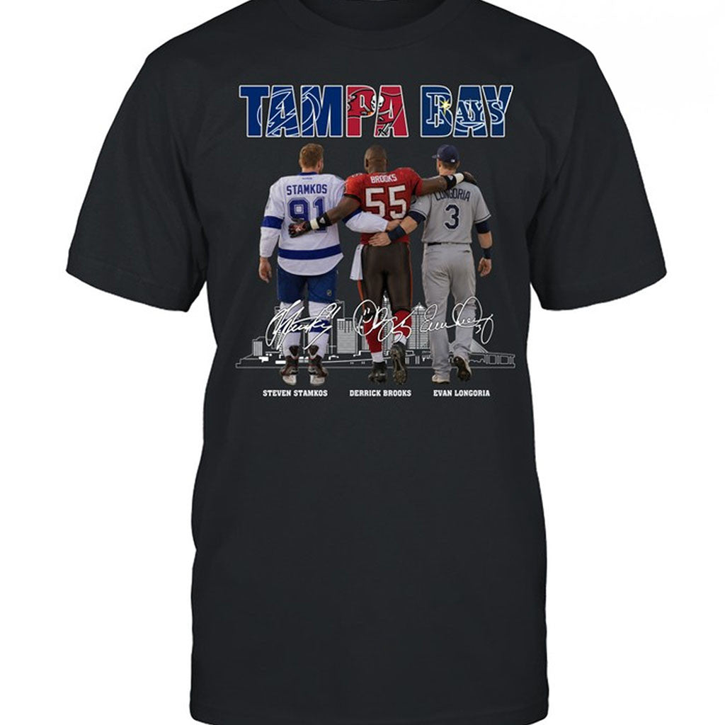 Tampa Bay Sports Teams Abbey Road T-Shirt Lightning Buccaneers Rays Legends Signed Merch - Merchluma