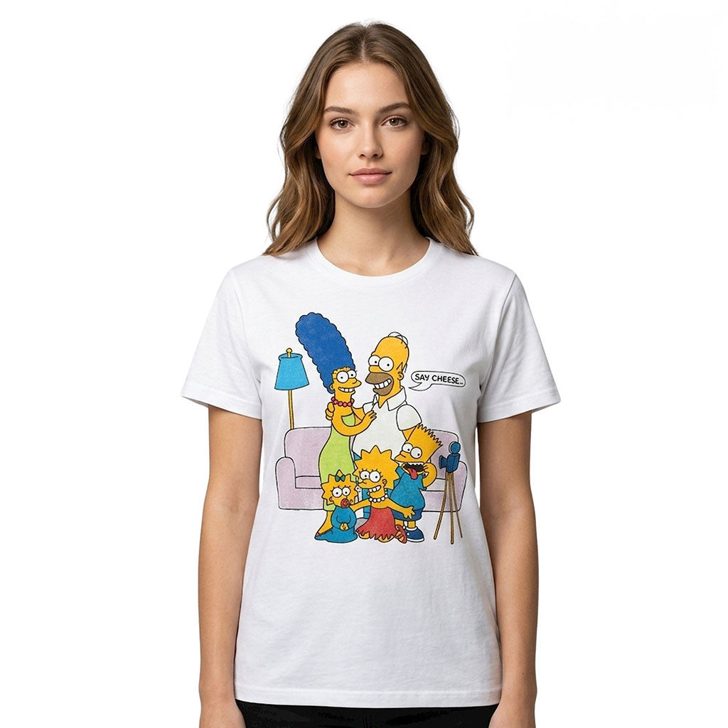 Jayden Daniels Simpsons Say Cheese T-Shirt The Simpsons Merch Gift For Wife - Merchluma