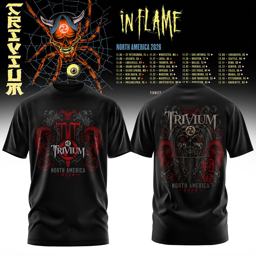 Trivium North America Tour 2026 T-Shirt Trivium Merch Unique Gifts For Music Lovers - Merchluma