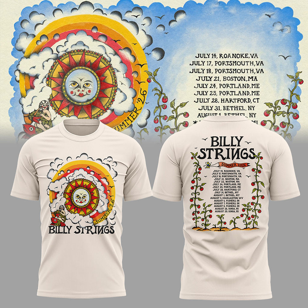 Billy Strings Summer Tour 2026 Tour Dates T-Shirt Billy Strings Merch Gift For Music Fans - Merchluma