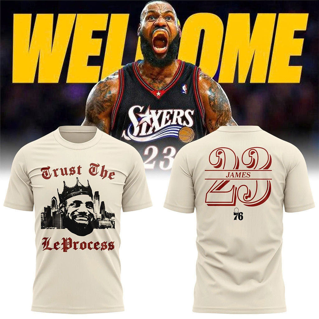 Lebron James Philadelphia 76ers Trust The Leprocess T-Shirt Lebron James Merch Fan Gifts - Merchluma