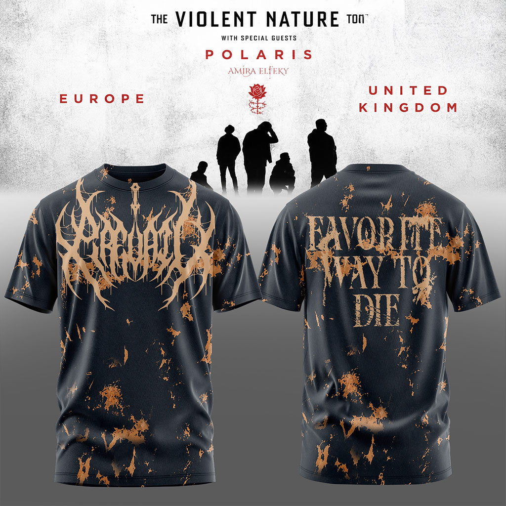 I Prevail The Violent Nature Tour 2026 T-Shirt Favorite Way To Die Shirt I Prevail Merch - Merchluma