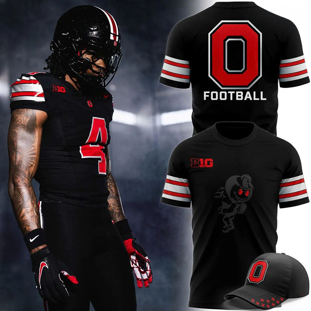 Ohio State Buckeyes Blackout Tunnel Vision T-Shirt 2026 Buckeyes Merch Gifts For Football Fan - Merchluma