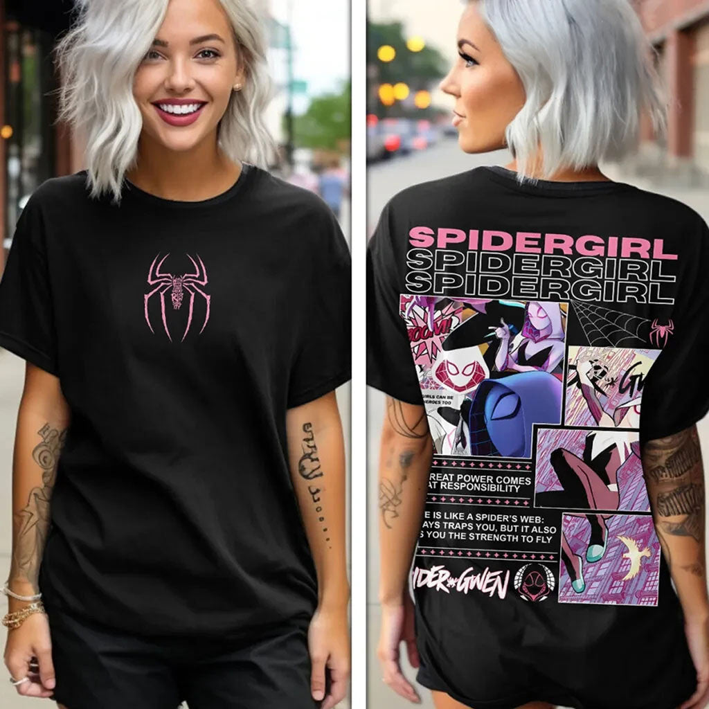 Spider-Man Spider-Gwen T-Shirt Spider Girl Shirt Gifts For Your Girlfriend - Merchluma