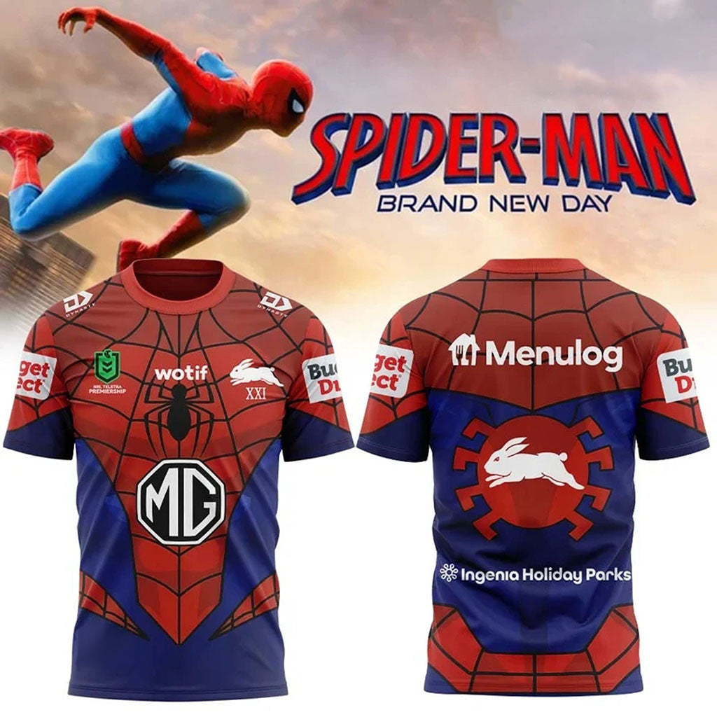 South Sydney Rabbitohs X Spider-Man Brand New Day 2026 T-Shirt Rabbitohs Merch Present For Fans - Merchluma