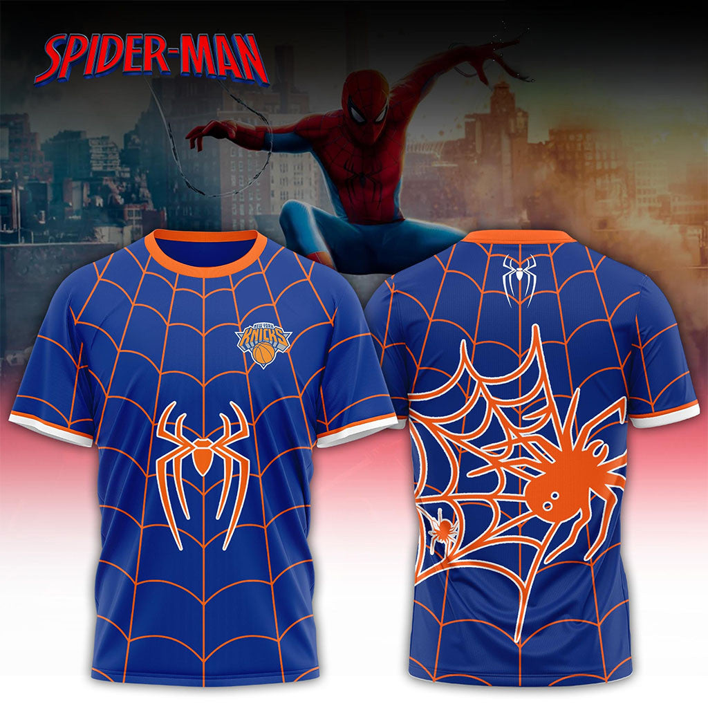 New York Knicks X Spider-Man 2026 T-Shirt NY Knicks Merch Best Gift For Fans - Merchluma