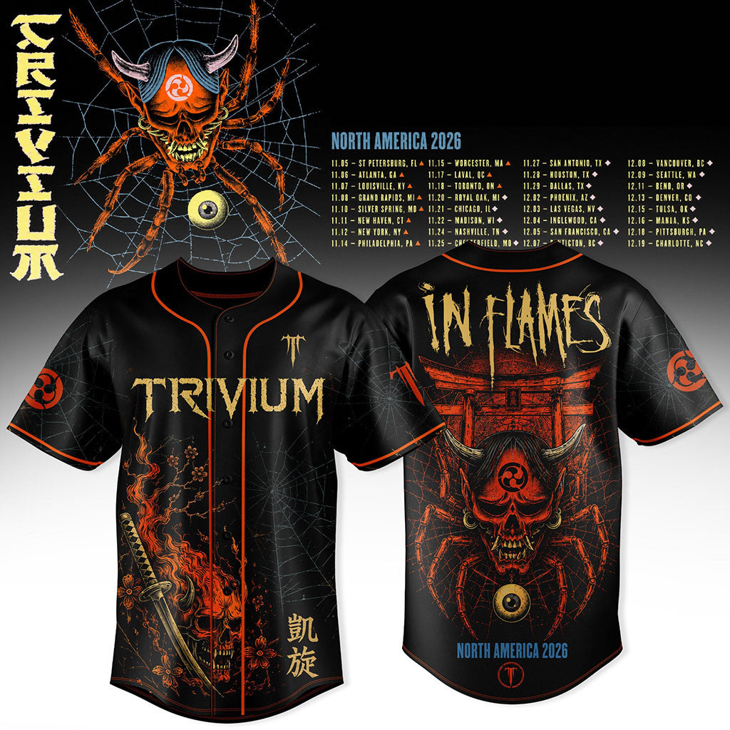 Trivium North America Tour 2026 Baseball Jersey Trivium Merch Music Related Gifts For Guys - Merchluma